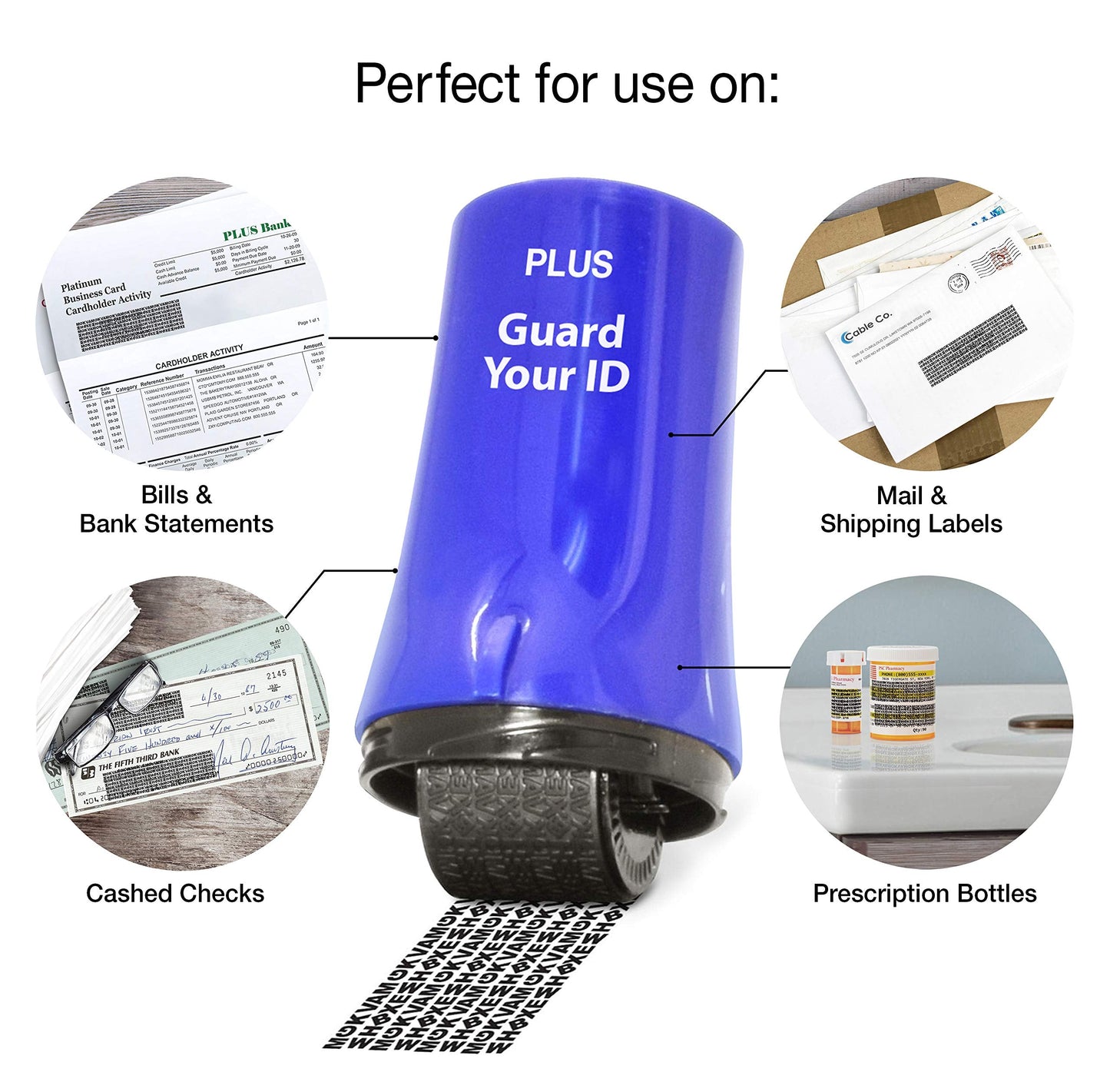 Guard Your ID Confidential Security Roller Set Advanced 2.0 for Identity Theft Protection Redacting (Regular 3-Pack, Blue)