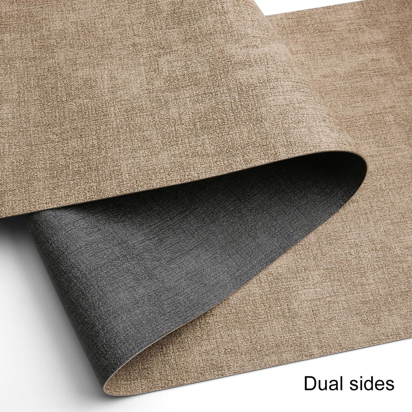 Chitomars Table Runners 72 Inches Long, Dual-Sided Faux Leather Farmhouse Table Runner Waterproof Heatproof Non-Slip for Living Room Party Home Decor Holiday Decorations(Gray Beige, 12 x 72 Inch)