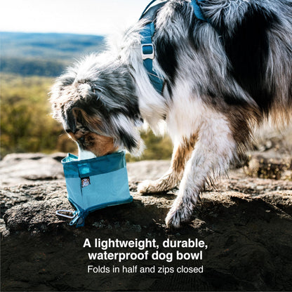 Kurgo Zippy Bowl for Dogs, Collapsible Travel Dog Bowls, Pet Food & Water Hiking Container, Food Grade Silicone, Travel Accessories for Pets, Includes Carabiner, Holds 48 oz (Barn Red)