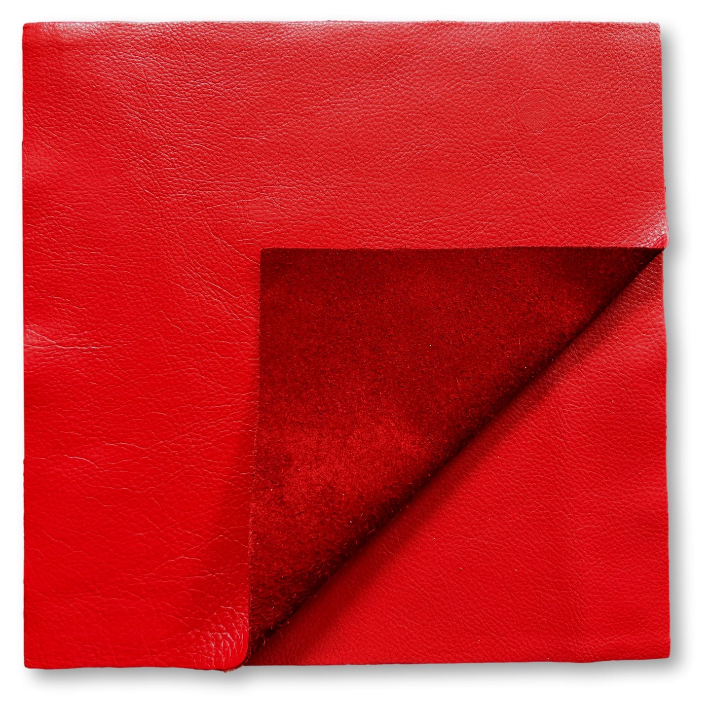 Natural Grain Cow Leathers: 12'' x 12'' Pre-Cut Leather Pieces (Red, 1 Piece)