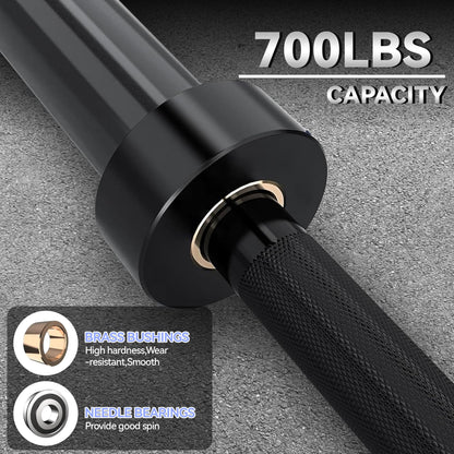 7FT/4 ft Home Gym Barbell Bar – 700LB/1500LB/500LB Capacity, Anti-Slip Knurling, Solid Steel, for Weightlifting, Strength Training