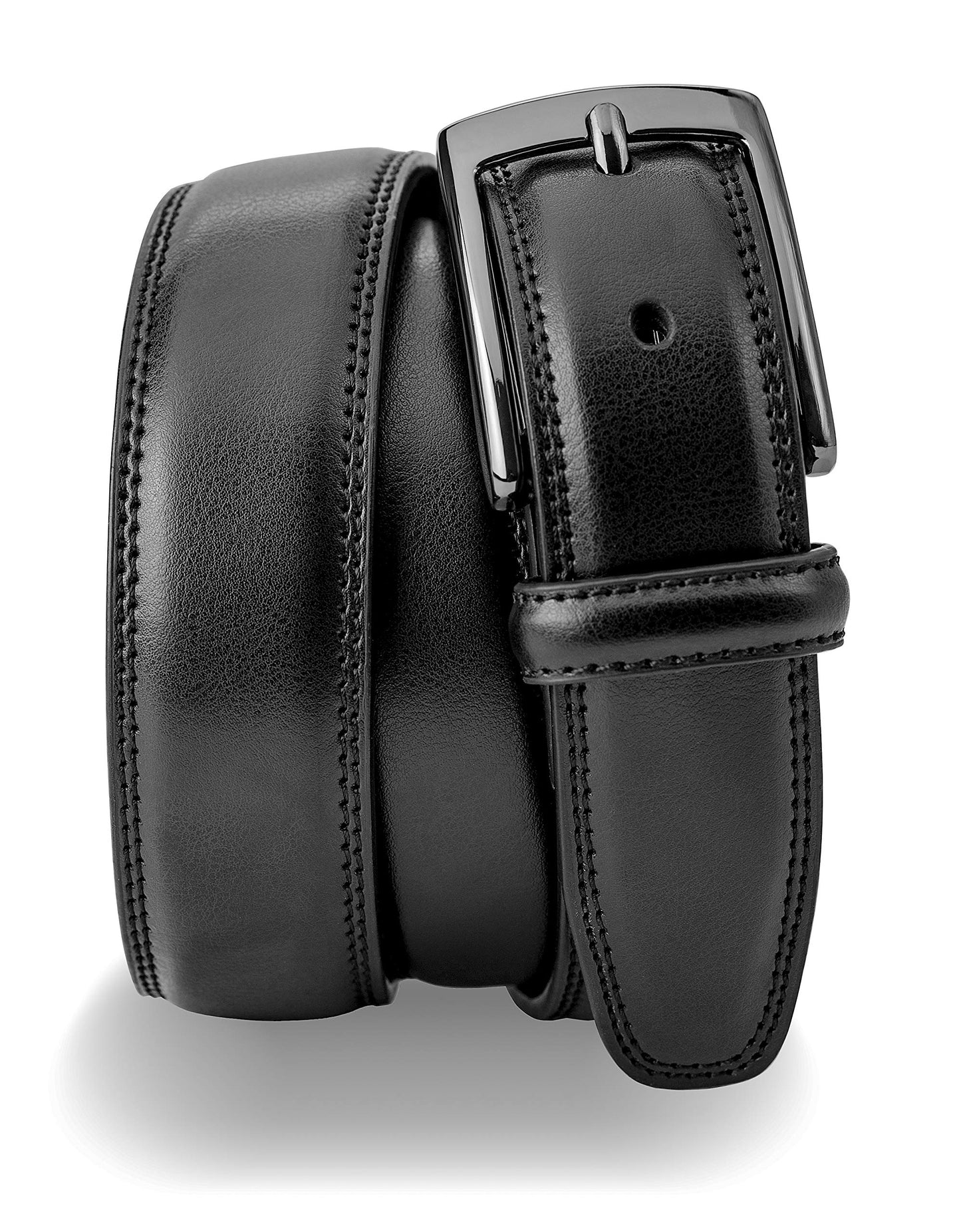 MILORDE Men's Belt, Fashion & Classic Designs for Work Business and Casual (Size 40 (Waist 38), Whole Black)