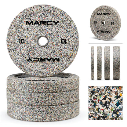 Marcy 2" High Bounce Olympic Bumper Plate for Strength Training Weightlifting Workout Weight 45-lb MCPB-045