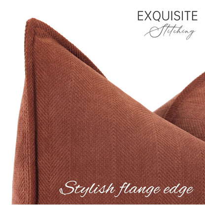 ZWJD Rust Throw Pillow Covers 18x18 Set of 2 Chenille Fall Pillow Covers with Elegant Design Soft and Luxurious Decorative Throw Pillows for Couch, Bed, and Home Decor