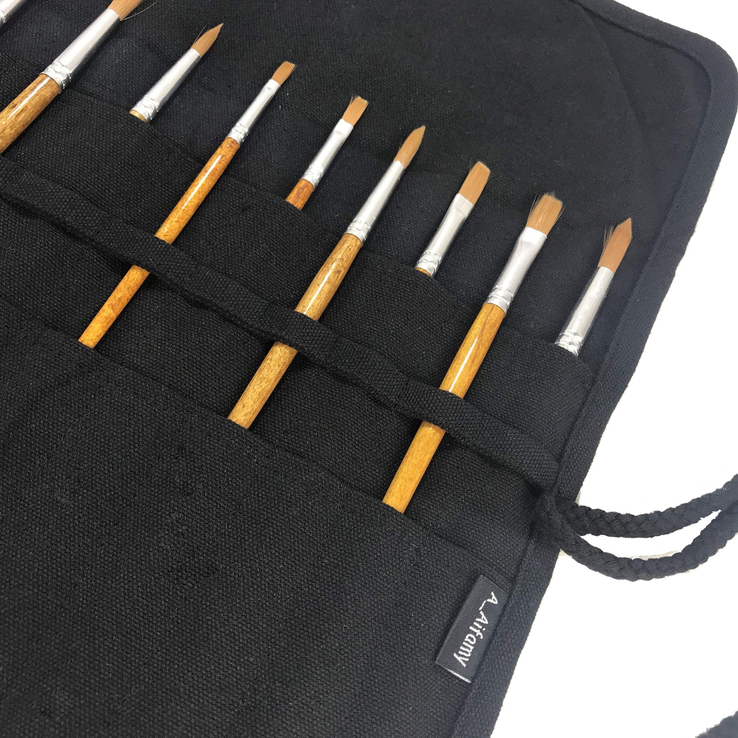 30 Pockets Artist Paint Brush Holder, Canvas Roll Up Case Bag & Storage Organizer Pouch Case- Store Brush, Pens Tools