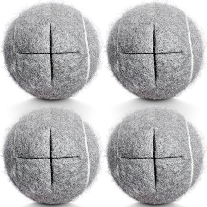 HPWFHPLF Precut Tennis Balls for Walkers, 4 PCS Heavy Duty Long Lasting Glide Balls - Precut for Easy Installation, Universal Felt Pads for Walker Legs & Furniture, Floor Protectors (Grey)