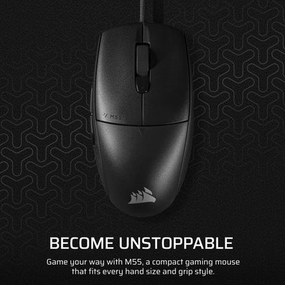 Corsair M55 Wireless Lightweight FPS Gaming Mouse – 2.4GHz & Bluetooth – 24,000 DPI – Long-Lasting Battery Life – Six Programmable Buttons – Textured Side Grips – Black