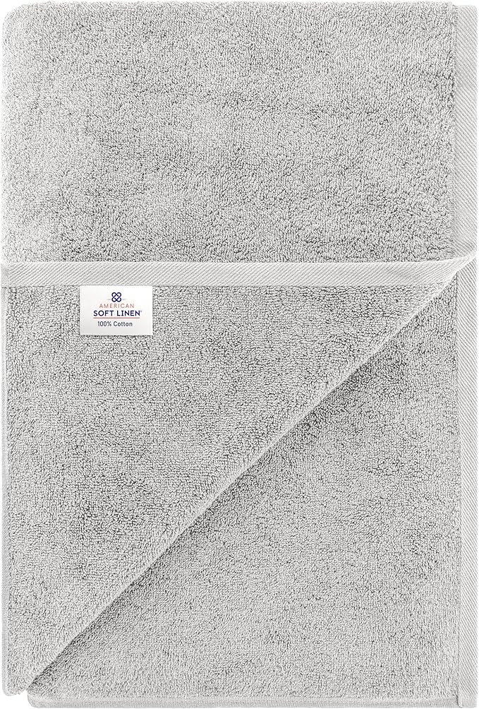 American Soft Linen 100% Cotton 600 GSM Turkish 40x80 Oversized Bath Towel Sheet