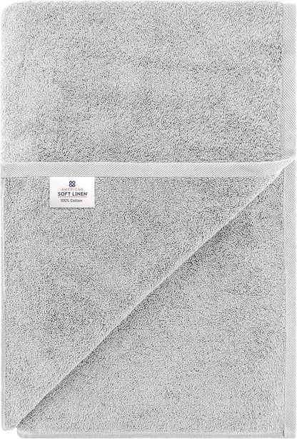 American Soft Linen 100% Cotton 600 GSM Turkish 40x80 Oversized Bath Towel Sheet