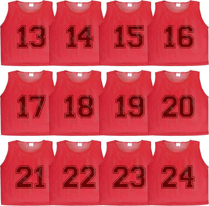 Athllete 12 Pcs Duramesh Pinnies | Numbered Scrimmage Vests for Kids & Adults Soccer