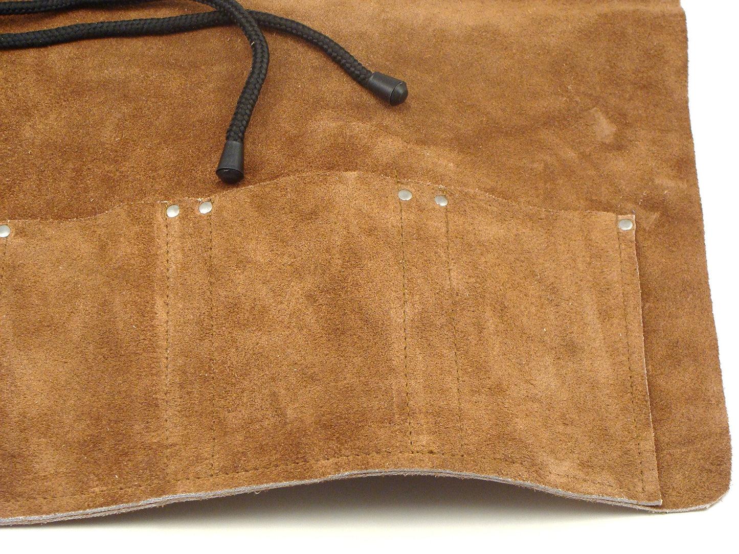 7-Pocket Suede Leather Tool Roll Up Bag - Leather Tool Organizer for Wood Carving Tools - Chisel Roll Bag for Medium to Large Sized Woodworking Tools - Knife Roll Bag for Kitchen Knives and Utensils