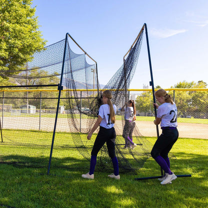 Skywalker Sports 40 Foot Competitive Batting Cages for Backyard or Indoor Baseball and Softball Collapsible Black Frame and Net