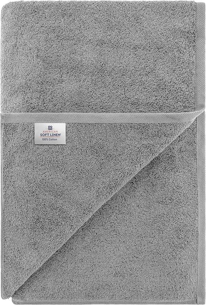 American Soft Linen 100% Cotton 600 GSM Turkish 40x80 Oversized Bath Towel Sheet