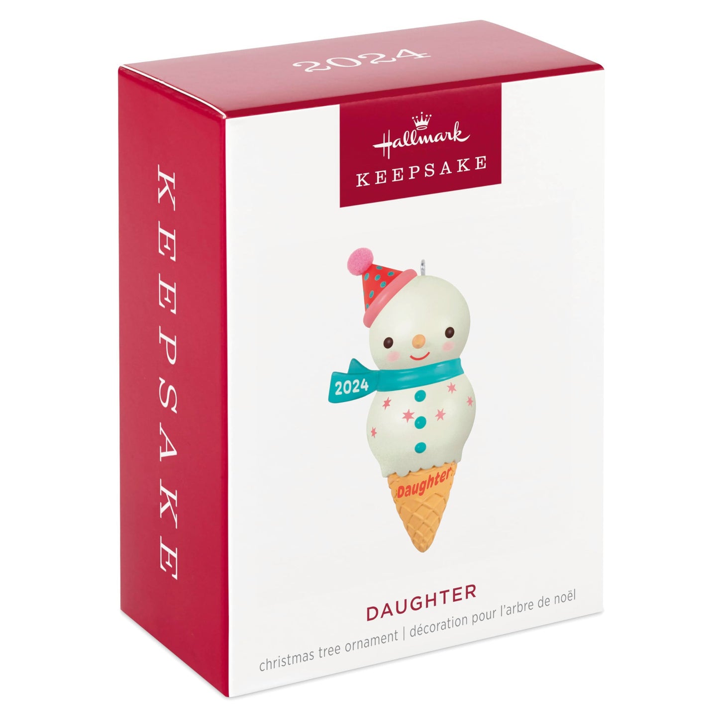 Hallmark Keepsake Christmas Ornament 2024, Daughter Snowman Ice Cream Cone 2024, Family Gifts