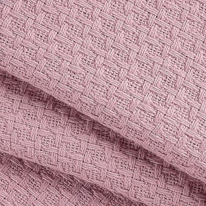 BELIZZI HOME 100% Cotton Bed Blanket, Breathable Bed Blanket King Size, Cotton Thermal Blankets King, Perfect for Layering Any Bed for All Season, Purple