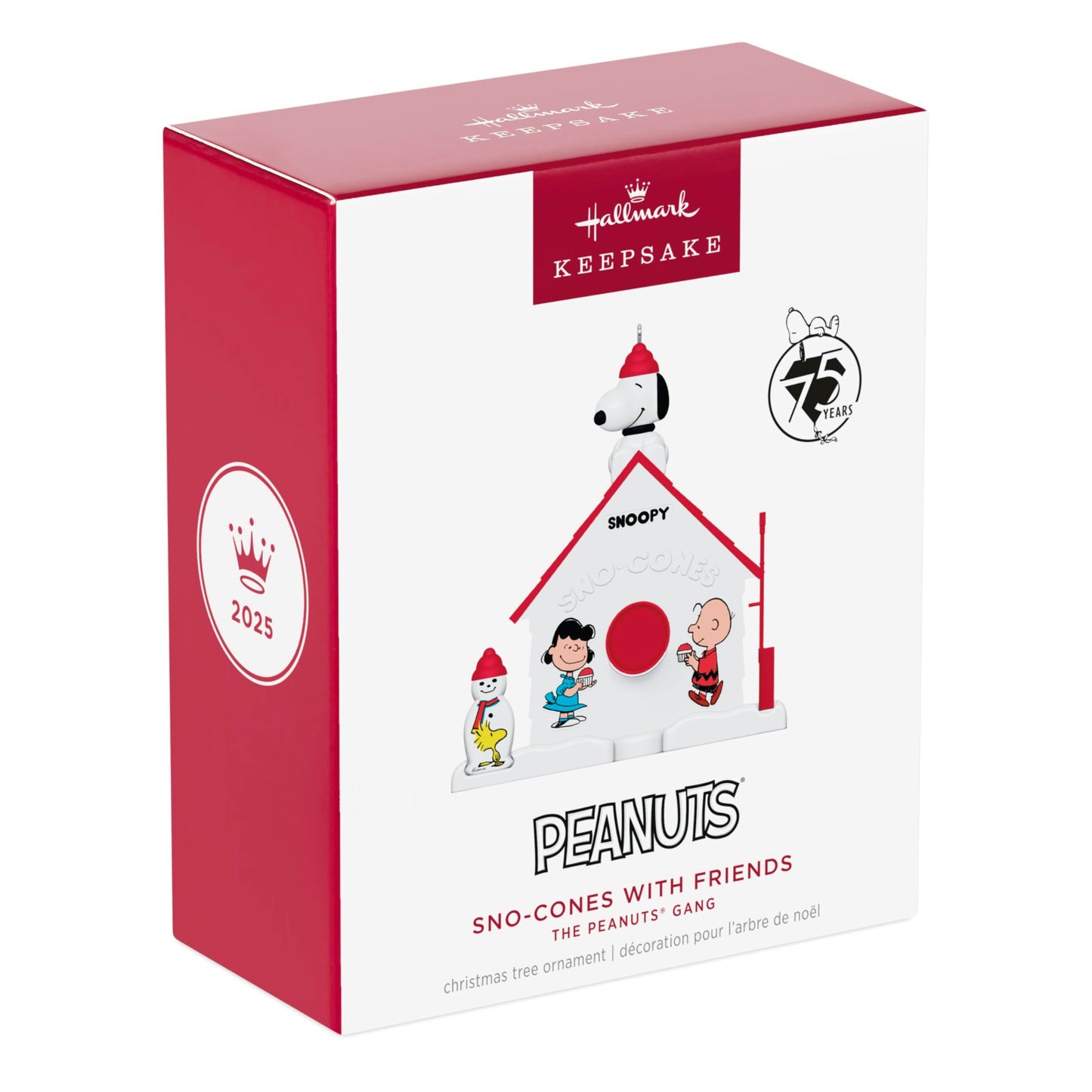 Hallmark Keepsake Peanuts Snoopy Christmas Ornament, The Peanuts Gang 75th Anniversary SNO-Cones with Friends
