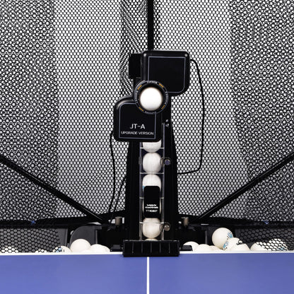 WAYMARK Ping Pong Machine with Net Table Tennis Robot JT-A with Intercepted Net for Training Suitable Ping Pong Table Come with 100 Balls