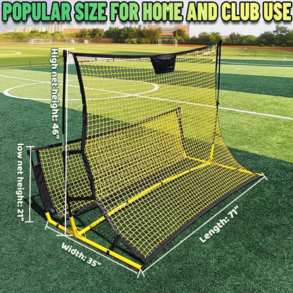 PreGymnastic Portable Soccer Rebounder with Carrying Bag, Dual-Sided Rebounder for Solo Passing, Receiving, Trapping Practice - Large & Small Rebound Net, Weather Resistant
