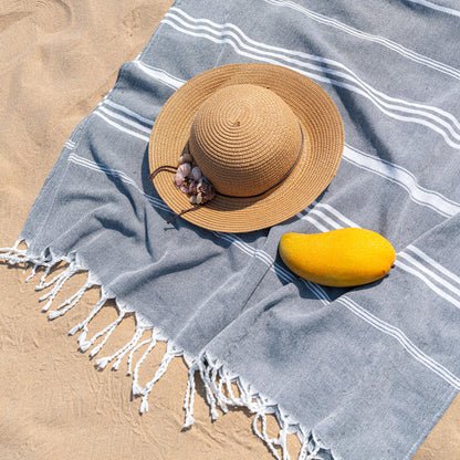 Aegero Turkish Beach Towel, 36"x71" Quick Dry Sand Free Oversized Bath Pool Swim Towel, Lightweight Travel Turkish Towels Vacation Essentials, Green