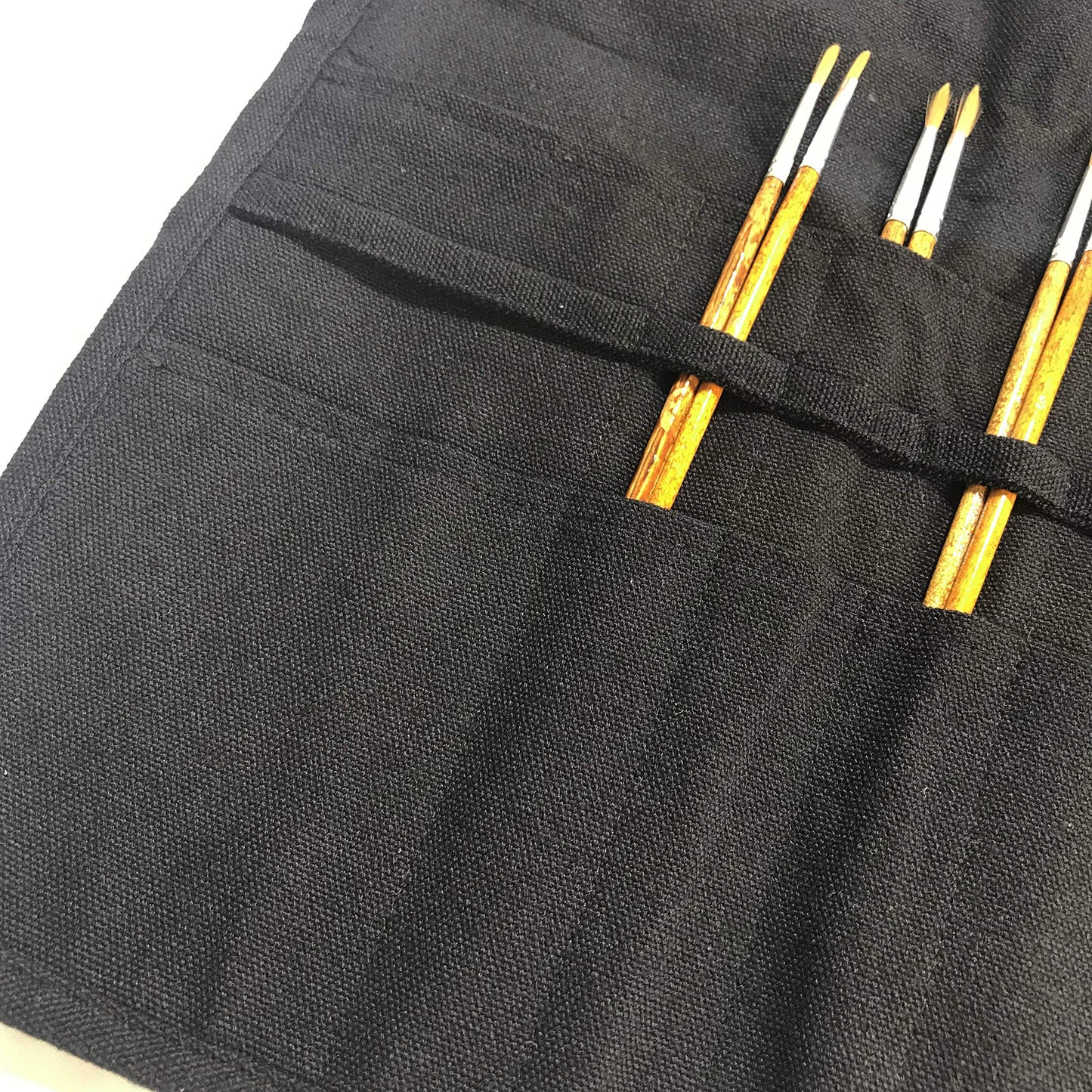 30 Pockets Artist Paint Brush Holder, Canvas Roll Up Case Bag & Storage Organizer Pouch Case- Store Brush, Pens Tools