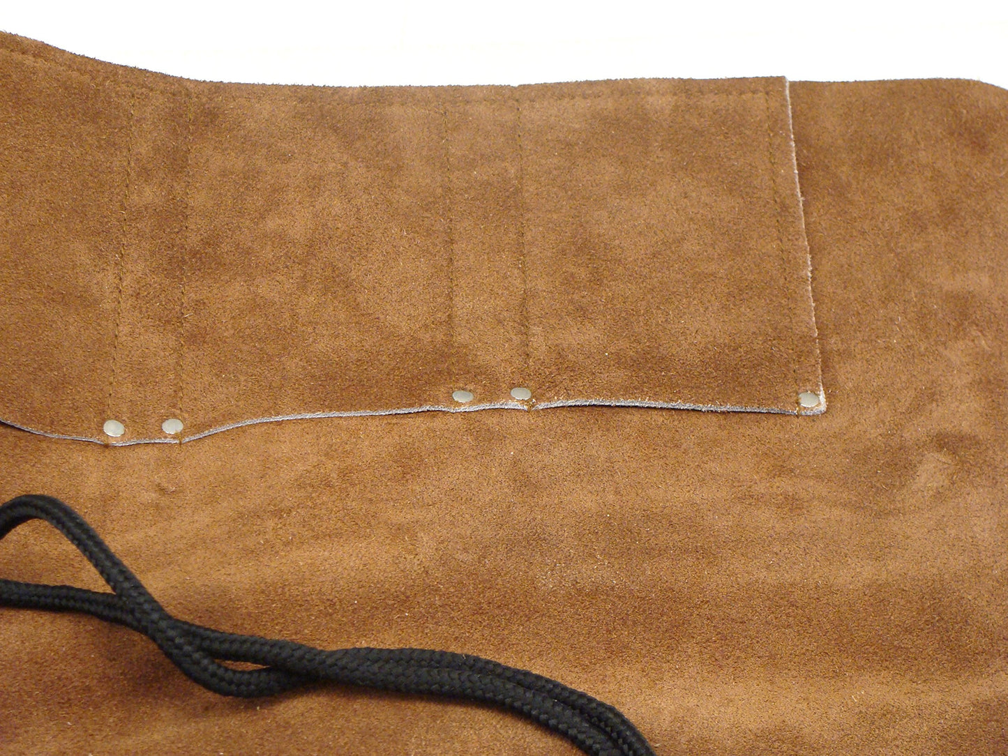 7-Pocket Suede Leather Tool Roll Up Bag - Leather Tool Organizer for Wood Carving Tools - Chisel Roll Bag for Medium to Large Sized Woodworking Tools - Knife Roll Bag for Kitchen Knives and Utensils