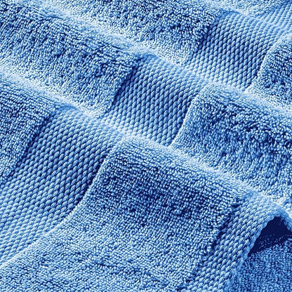 White Classic Wealuxe Light Blue Bath Towels 24x50 Inch, Cotton Towel Set