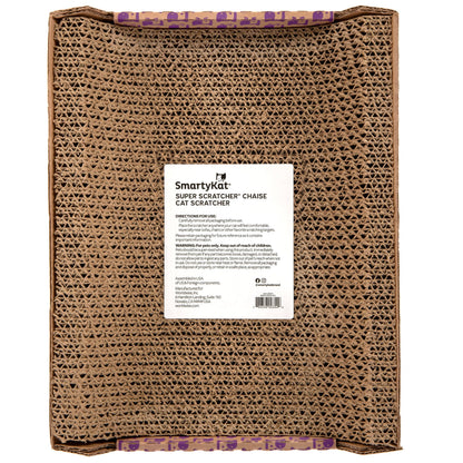 SmartyKat Super Scratcher Chaise Corrugated Cat Scratcher, Catnip Infusion Technology - Brown, One Size