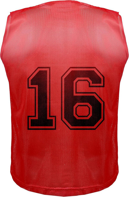 Athllete 12 Pcs Duramesh Pinnies | Numbered Scrimmage Vests for Kids & Adults Soccer