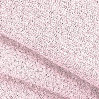 BELIZZI HOME 100% Cotton Bed Blanket, Breathable Bed Blanket Full Queen Size, Cotton Thermal Blankets Full Queen, Perfect for Layering Any Bed for All Season, Baby Pink