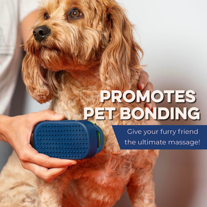 Bonza Dog Brush for Short-Haired Dogs & Cats - Navy Blue Silicone Grooming Massage Brush - Removable Hair Screen - Dog Shower & Bath Scrubber for Shedding - Silicone Cat Grooming Scrubber