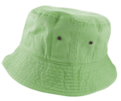 Gelante Solid Color 100% Cotton Bucket Hat for Women and Men Packable Travel Summer Beach Hat 1900-LightGreen-L/XL