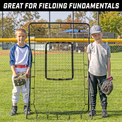 GoSports 5 x 3 ft Baseball & Softball Pitching and Fielding Rebounder - Pitch Back Return Net with Strike Zone