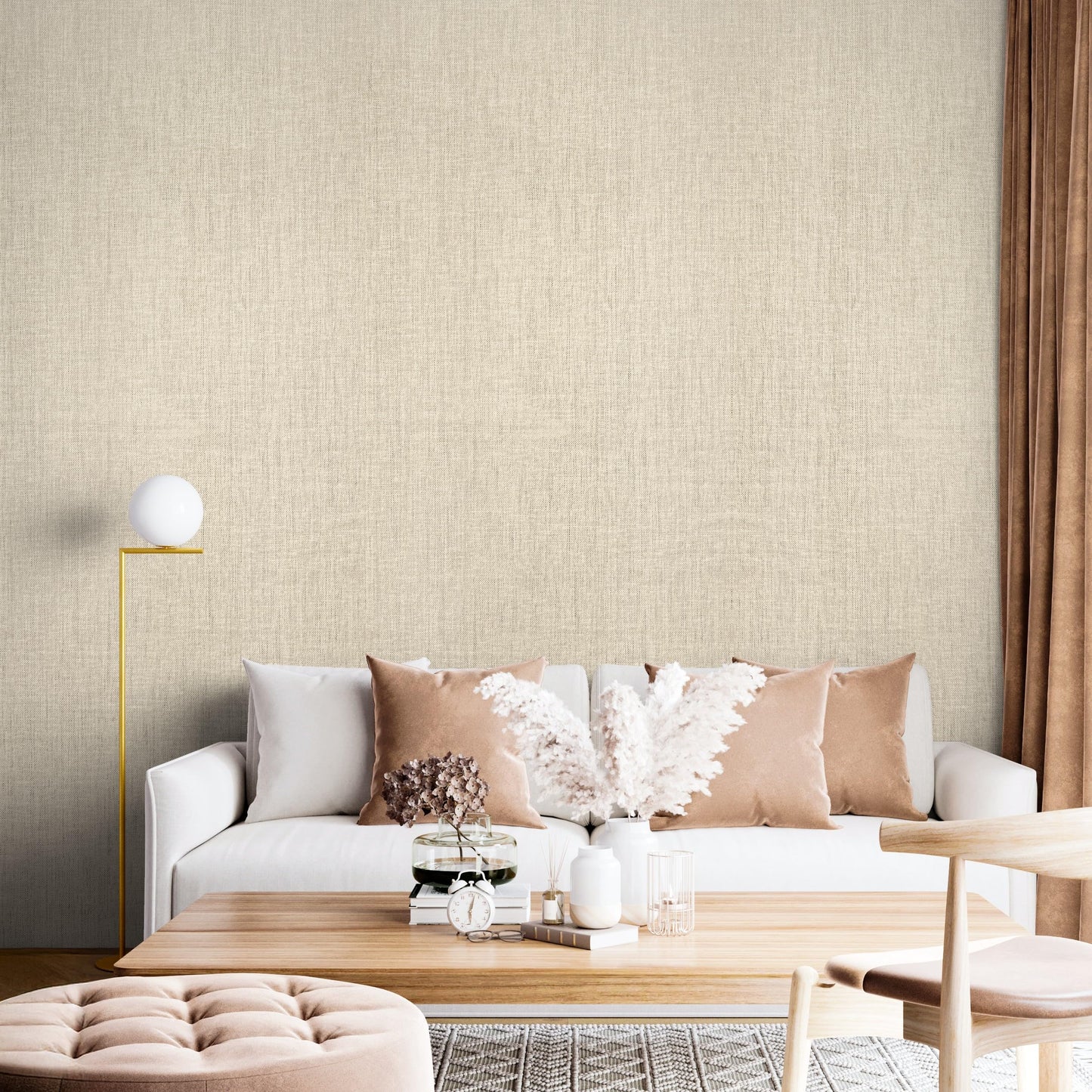 Ansehan Grasscloth Textured Wallcovering W712 Terraces Collection 36" W x 8 Yard L, Natural Modern Paper Weave, Non Prepasted Home Décor for Boho Living Sapce Feature Wall, Beige/Gray/Wheat