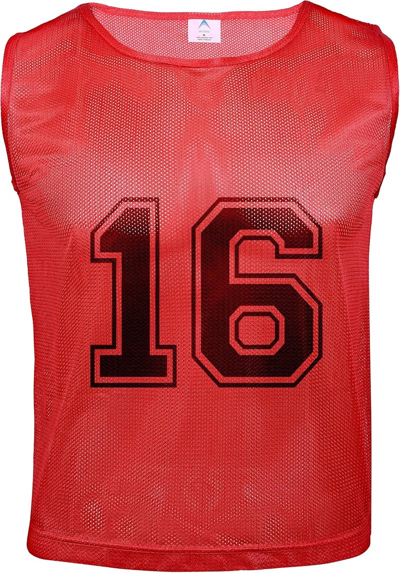 Athllete 12 Pcs Duramesh Pinnies | Numbered Scrimmage Vests for Kids & Adults Soccer