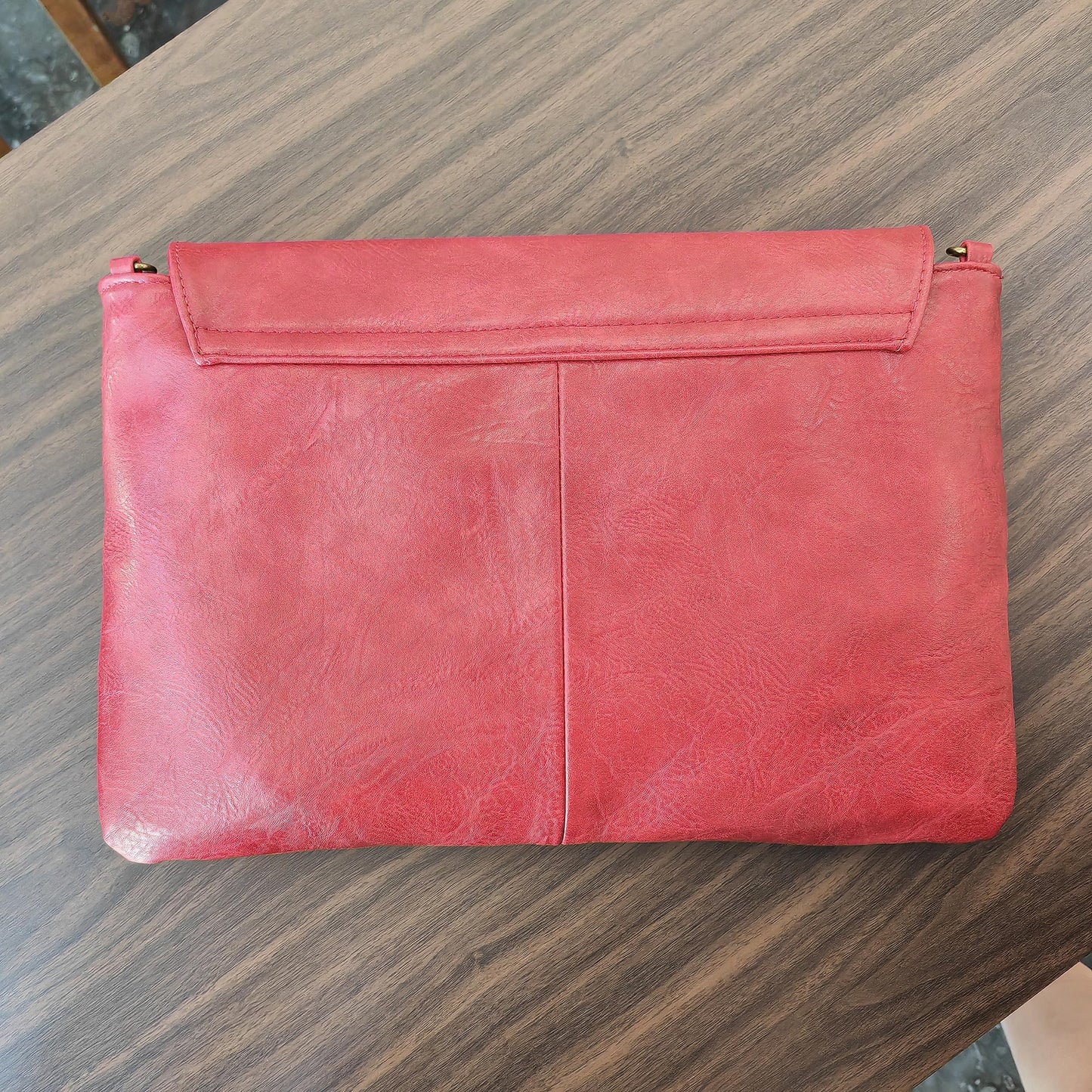 NIGEDU Women Handbags PU Leather Female Clutch Handbag Messenger Bag Large Solid High Capacity (Red)