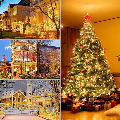 Battery Operated Christmas Lights, 41Ft 120 LED String Lights 8 Modes with Timer Mini Lights for Indoor Outdoor Wreath Wedding Party Garden Home Decor, Waterproof, Warm White