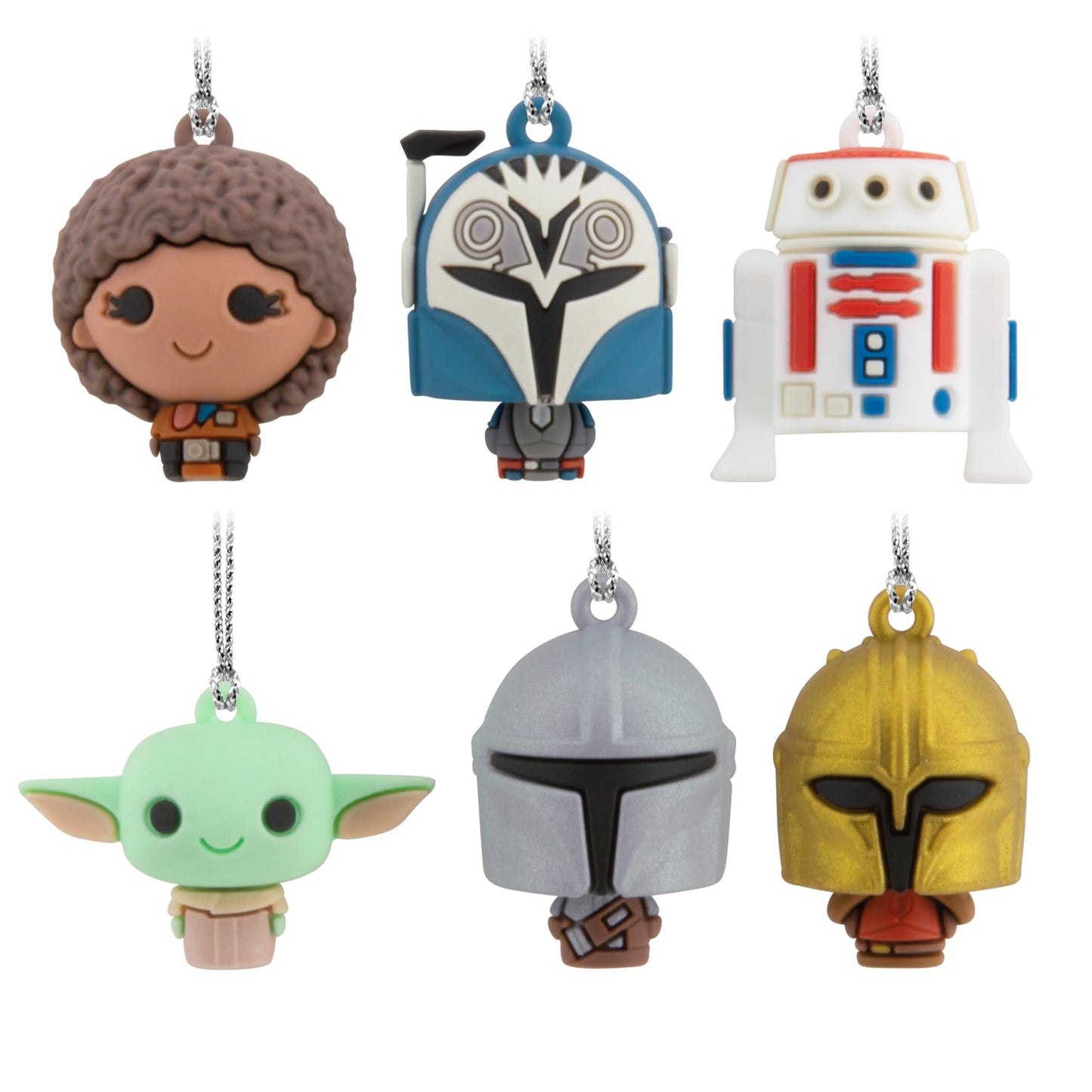 Hallmark Mini Christmas Ornaments, Star Wars: The Mandalorian Miniature Ornaments, Shatterproof, Set of 6, Gifts for Star Wars Fans