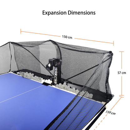 WAYMARK Ping Pong Machine with Net Table Tennis Robot JT-A with Intercepted Net for Training Suitable Ping Pong Table Come with 100 Balls