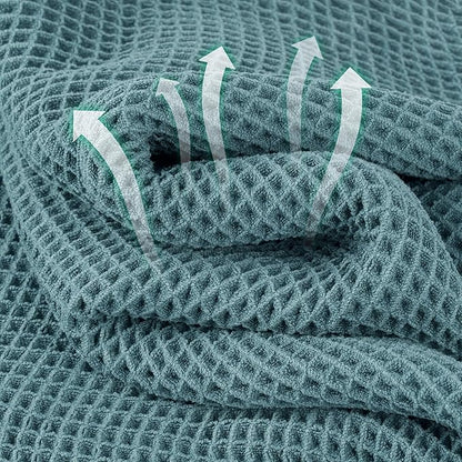 Microfiber Waffle Face Towels, 4 Pieces, Fast Drying, Lint Free 430 GSM