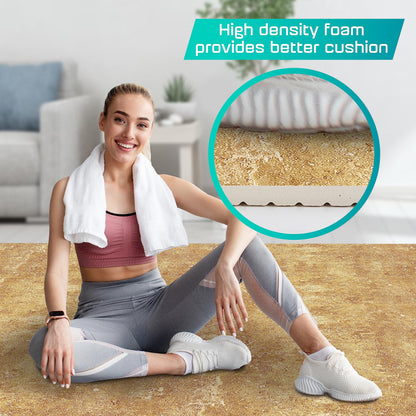 Yes4All EVA Interlocking Mats, Puzzle Floor Tiles, Foam Floor Padding with Border for Furniture, Home Space, Living Room, Garage 48 SQFT