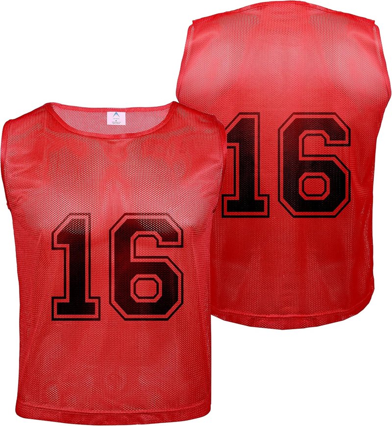 Athllete 12 Pcs Duramesh Pinnies | Numbered Scrimmage Vests for Kids & Adults Soccer