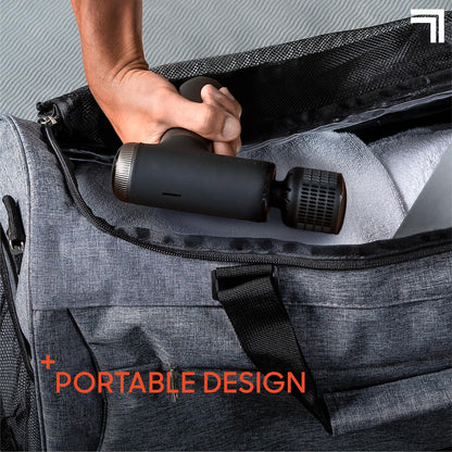 Sharper Image® Powerboost® Pro+ Hot & Cold Compact Deep Tissue Massage Gun - 6 Speed, 4 Attachments, Travel Case| Heat & Cold Therapy| Lightweight Shoulder & Back Massager| Fathers Day Gift for Dad