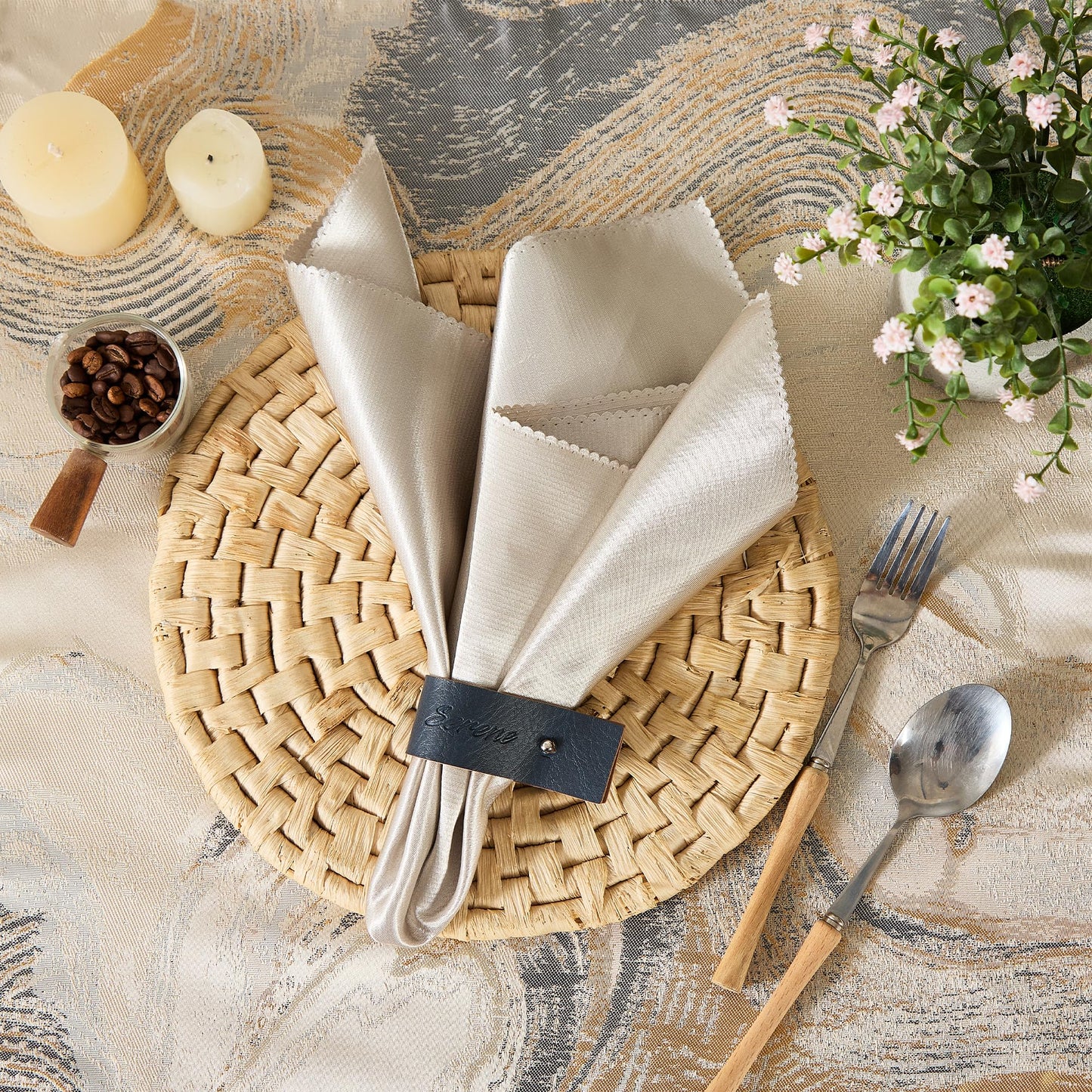 Navy Blue Napkin Rings Set of 6 – Elegant Leather Napkin Ring Holders, Double-Sided Waterproof, Durable Table Decor for Easter, Weddings & Dinner Parties, Stylish Table Setting Accessories