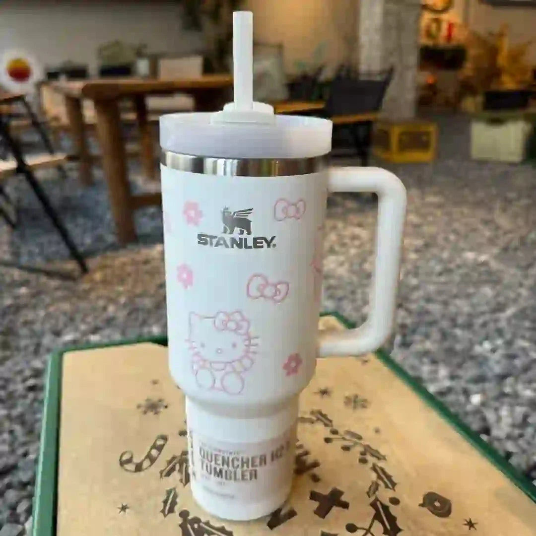 Pink Stanley Quencher H2.0 Tumbler – 40 oz Travel Cup