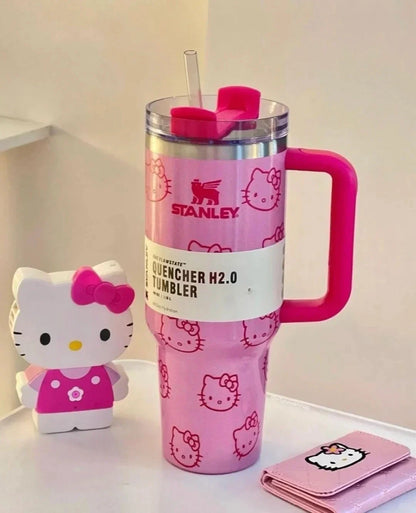 Pink Stanley Quencher H2.0 Tumbler – 40 oz Travel Cup